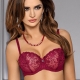 Rania - Red Sheer Lace Balconette Bra