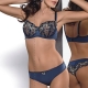 Audrey - Navy Blue Sheer Balconette Bra