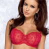 Pamela - Raspberry Red Sheer Balconette Bra