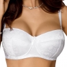Christelle - Strapless White Push up Balconette Bra