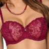 Rania - Red Sheer Lace Balconette Bra