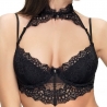 Mistique - Black Lace Collar Longline Bra