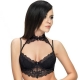 Black Lace Longline Collar Bra - Mistique