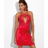 Si - Red Plunge Crossback Lace Nightie