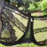 Black Diamond - Sheer Lace Balconette Bra