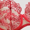 Nori - Red Unlined Mesh Bra Balconette