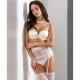 Quince - Light Cream Lace Garter Belt
