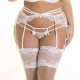Full Figure White Lace Strappy Garter Belt