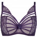 Venetian Mirror 4 - Purple Strappy Lace Sheer Balconette Bra