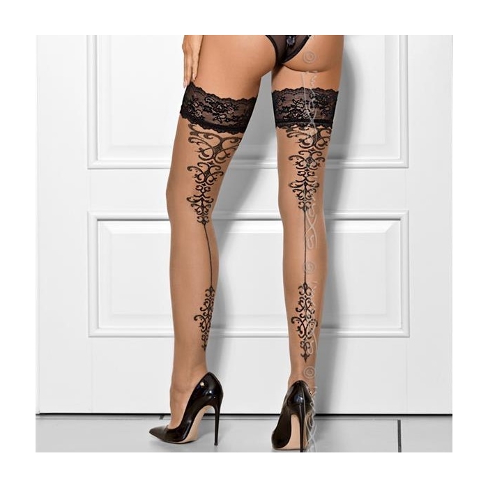 Almond Jelly - Beige Lace Stay-up Thigh Highs