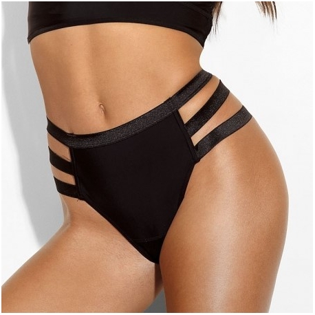 Fly High - Black High Waist Thongs