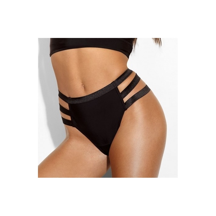 Fly High - Black High Waist Thongs