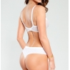 Saga - White Mesh Balconette Bra