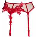 Hot Sevilla Red - Sheer Garter Belt