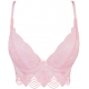 Pink Sheer Lace Longline Bra - SL11