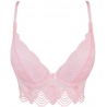 Pink Sheer Lace Longline Bra - SL11