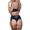Blue Lagoon 1 - Navy Blue Sheer Garter Belt
