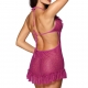 Fuchsia Frilly Babydoll Set