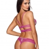 Fuchsia Lace Strappy Longline Bra