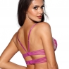 Fuchsia Lace Strappy Longline Bra
