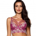 Fuchsia Lace Strappy Longline Bra