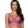 Fuchsia Lace Strappy Longline Bra