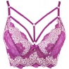 Fuchsia Lace Strappy Longline Bra