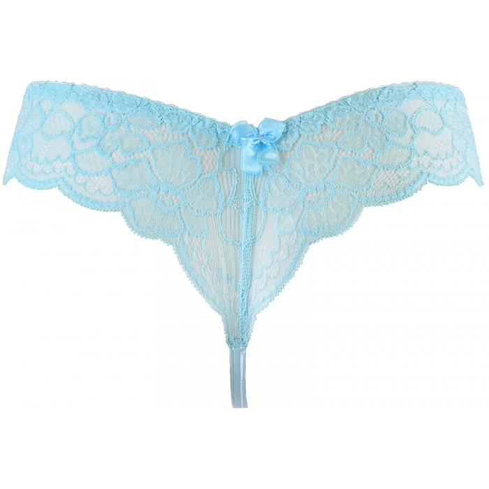 Passion Wave Blue - Sheer Lace Thongs