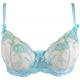 Passion Wave Blue - Sheer Balconette Bra