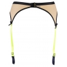 Passion Wave Beige - Neon Yellow Garter Belt