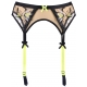 Passion Wave Beige - Neon Yellow Garter Belt