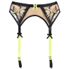 Passion Wave Beige - Neon Yellow Garter Belt