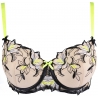 Passion Wave Beige - Neon Yellow Push up Bra