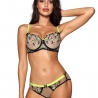 Passion Wave Beige - Neon Yellow Push up Bra