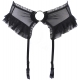 Love Cave 1 - Frilly Mesh Garter Belt Black