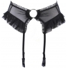 Love Cave 1 - Frilly Mesh Garter Belt Black
