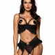 Love Cave 1 - Frilly Mesh Thongs Black