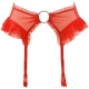 Love Cave 2 - Frilly Mesh Garter Belt Red