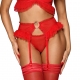 Love Cave 2 - Frilly Mesh Garter Belt Red