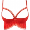 Love Cave 2 - Frilly Mesh Bra Red