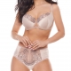 Cashmirella - Beige Satin Half Lined Plus Size Bra