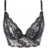 Black Lace Unlined Longline Bra