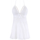 White Short Lace Babydoll Set