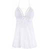 White Short Lace Babydoll Set