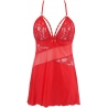 Red Short Lace Babydoll Set