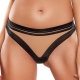 Mesh Beige Black Cheeky Thongs