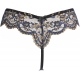 Navy Blue Golden Lace Thongs