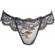 Navy Blue Golden Lace Thongs