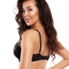 Sheer Mesh Unlined Balconette Bra Black