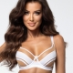 Mesh Beige White Unlined Underwire Bra